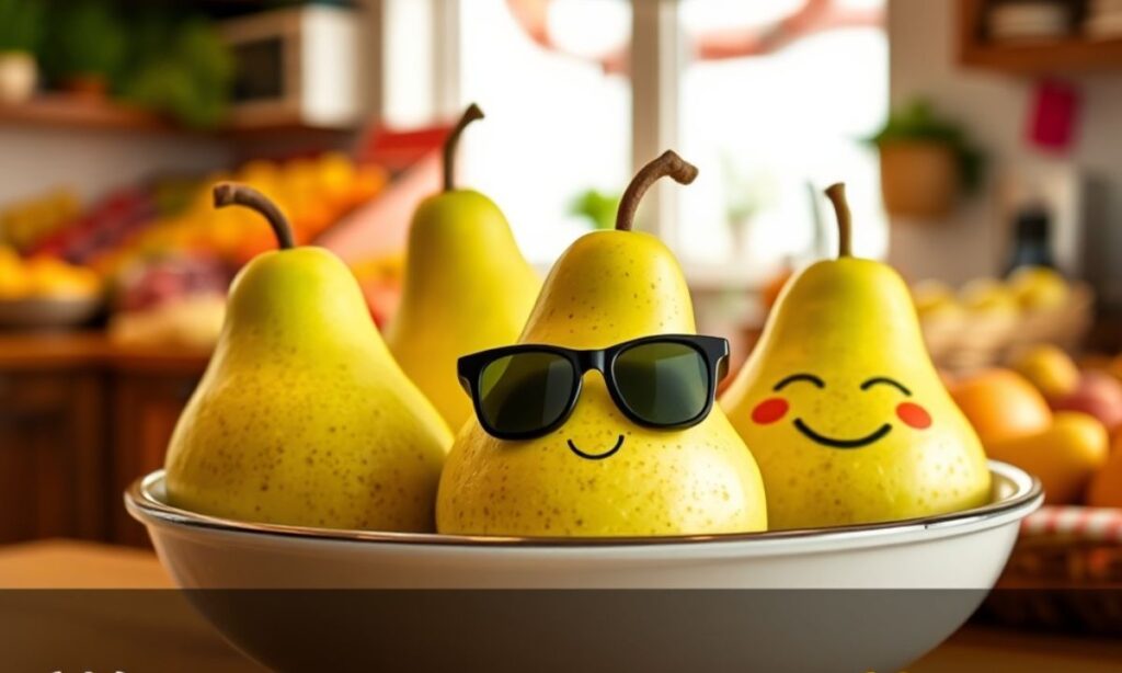 Sweet and Snappy Pear Captions