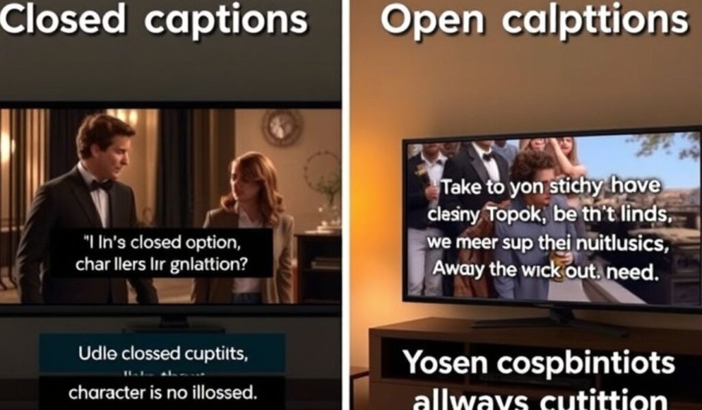 Closed captions vs. open captions