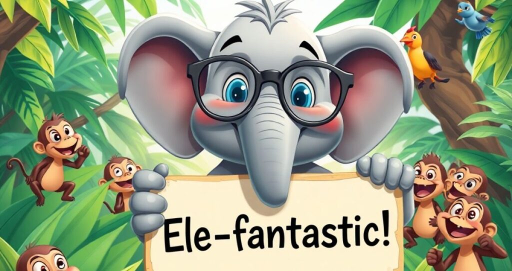 Elephant puns captions